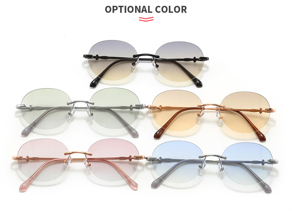 All 5 frame and lens color combinations arranged together in folded front views.
