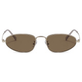Slim Oval Polarized Sunglasses with TAC Lenses and Lightweight Metal Frame