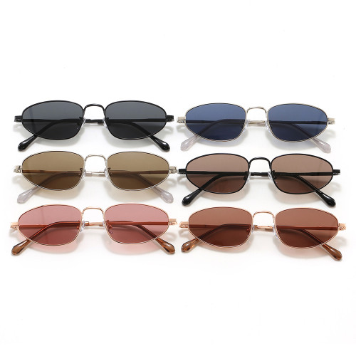 Slim Oval Polarized Sunglasses with TAC Lenses and Lightweight Metal Frame