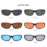 Retro Slim Oval Y2K Wrap Around Sports Polaried Sunglasses
