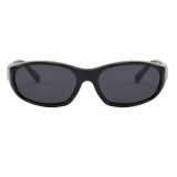Retro Slim Oval Y2K Wrap Around Sports Polaried Sunglasses