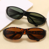 Retro Slim Oval Y2K Wrap Around Sports Polaried Sunglasses