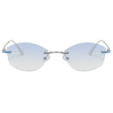 Rimless Photochromic Gradient Cat Eye Sunglasses