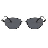 Y2K Slim Hexagonal Cat Eye Metal Frame UV400 Protection Sunglasses