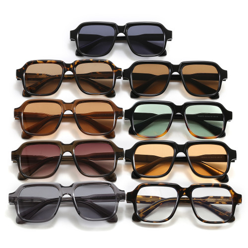 Retro Chunky Square Frame UV400 Shades Sunglasses for Men Women