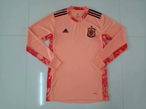 2020 Spain Pink Long Sleeve Jersey