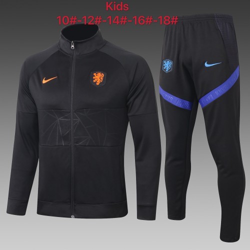 2020 Netherlands Black Kid Jacket Suit