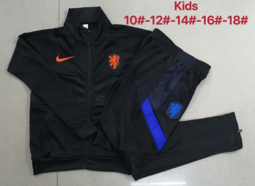 2020 Netherlands Black Kid Jacket Suit