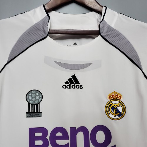 06-07 Real Madrid Home Long Sleeve Retro Jersey/06-07皇马主场长袖