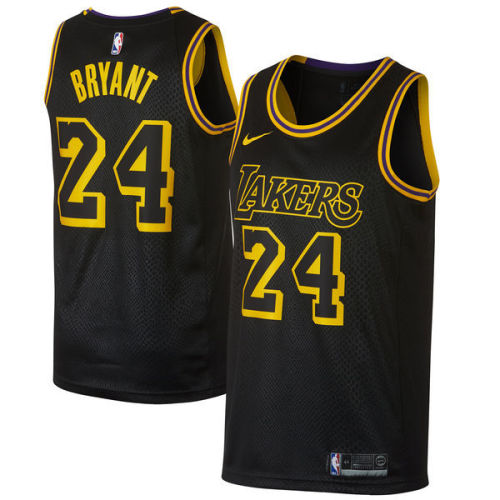 Lakers Mamba Black Hot Pressed Jersey/NBA 湖人队黑曼巴24号bryant