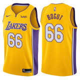 Lakers Yellow V-Neck Hot Pressed Jersey