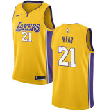 Lakers Yellow V-Neck Hot Pressed Jersey