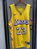 19-20 Lakers Yellow V-Neck Hot Pressed Jersey