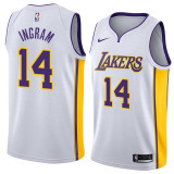 Lakers White V-Neck Hot Pressed Jersey