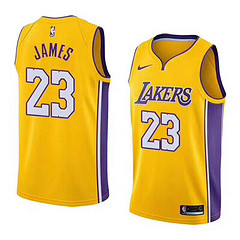 Lakers Yellow V-Neck Hot Pressed Jersey