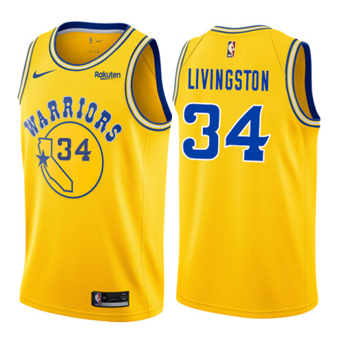Golden State Retro Yellow  Hot Pressed Jersey