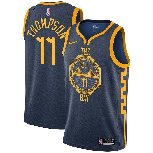 Golden State Warriors Blue with Chinese on Chest Hot Pressed Jersey