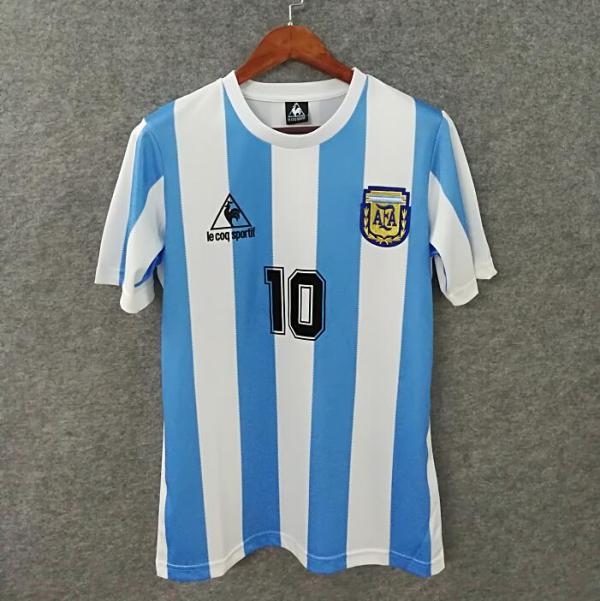 1986 Argentina Home Jersey with 10# MARADONA/1986 阿根廷主场带10号马拉多纳