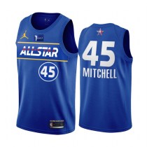 2021 NBA All Star Blue  45#MITCHELL Hot Pressed Jersey
