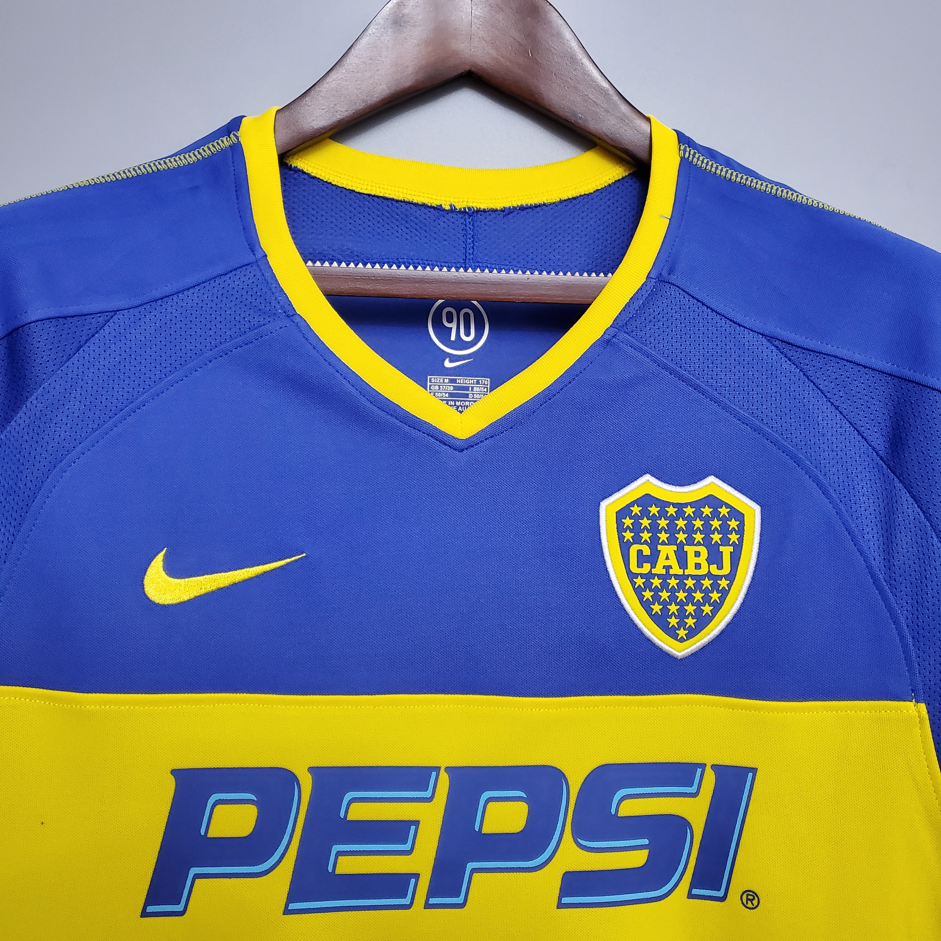 Nike Boca Juniors　シャツ PEPSI 04‐05 ホーム 2004-05 Boca Juniors Home Shirt Carlitos #10 - 7/10 - (M)
