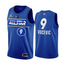 2021 NBA All Star Blue  9#VUCEVIC Hot Pressed Jersey