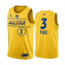 2021 NBA All Star Yesllow  3#PAUL Hot Pressed Jersey