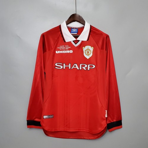 1999-2000 Manchester United Home Long Sleeve Retro Jersey/99-00曼联主场长袖