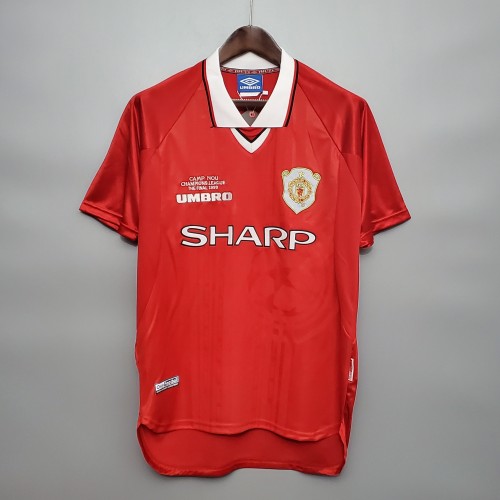 99-00 Manchester United Home Retro Jersey/99-00曼联主场,欧冠版