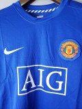 08-09 Manchester United Blue Long Sleeve Retro Jersey/08-09曼联蓝色长袖