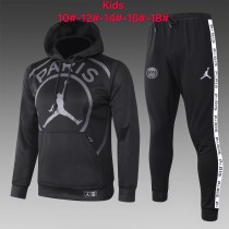 20-21 PSG-Jordan Black Hoodie Kid Training suit