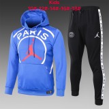 20-21 PSG Jordan-Blue Hoodie Kid Training suit