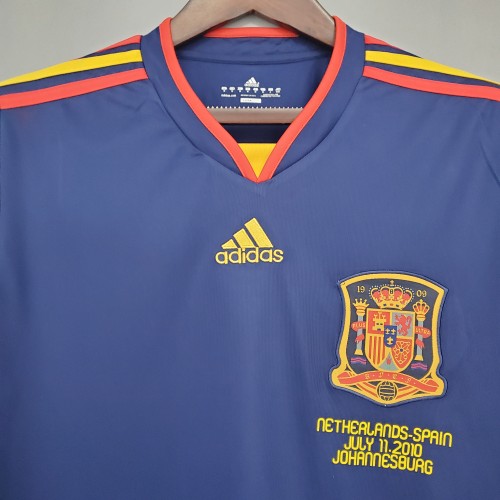 2010 Spain Away Long Sleeve  Retro Jersey