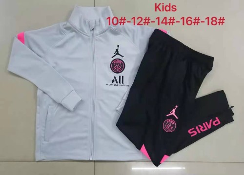 21-22 PSG Jordan Grey Kid Jacket Suit