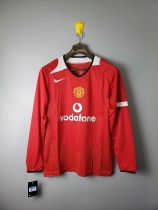 2005 Manchester United Home Red Long Sleeve Retro Jersey/2005曼联主场长袖