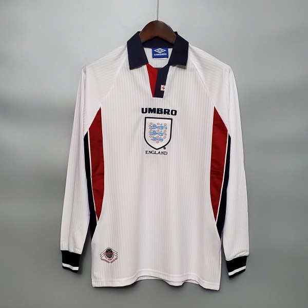 1998 England Home Long Sleeve Retro Jersey/1998 英格兰主场长袖