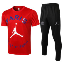 21-22 PSG-Jordan Red Short Sleeve Suit