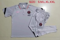 21-22 PSG Grey Polo Short Sleeve Suit