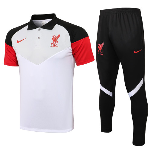 21-22 Liverpool White Polo Short Sleeve Suit