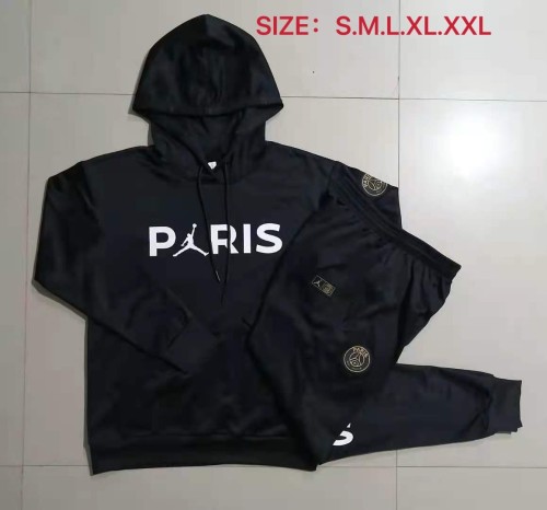 21-22 PSG-Jordan Black Hoodie Suit