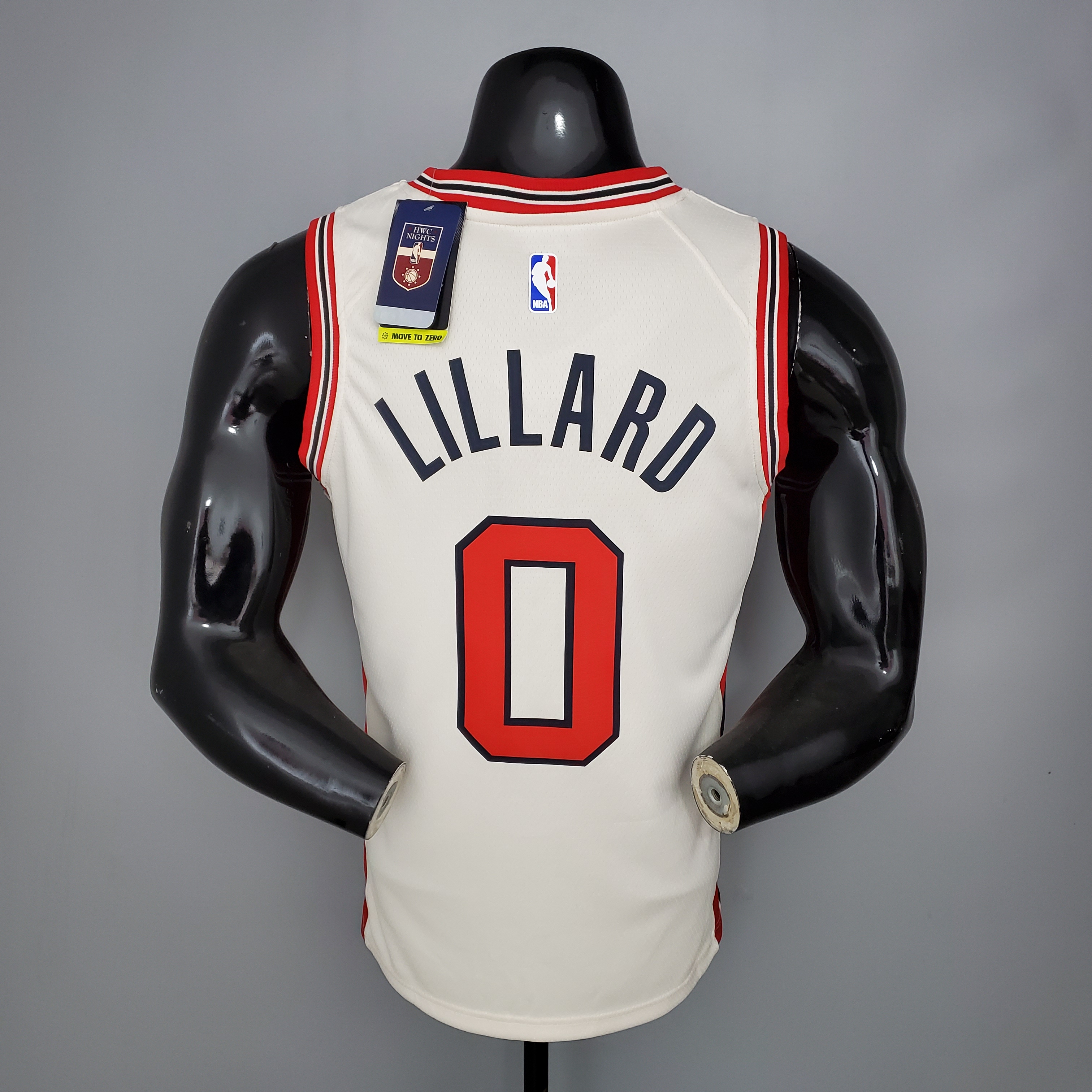 LILLARD 0 Portland Trail Blazers Beige NBA Jersey
