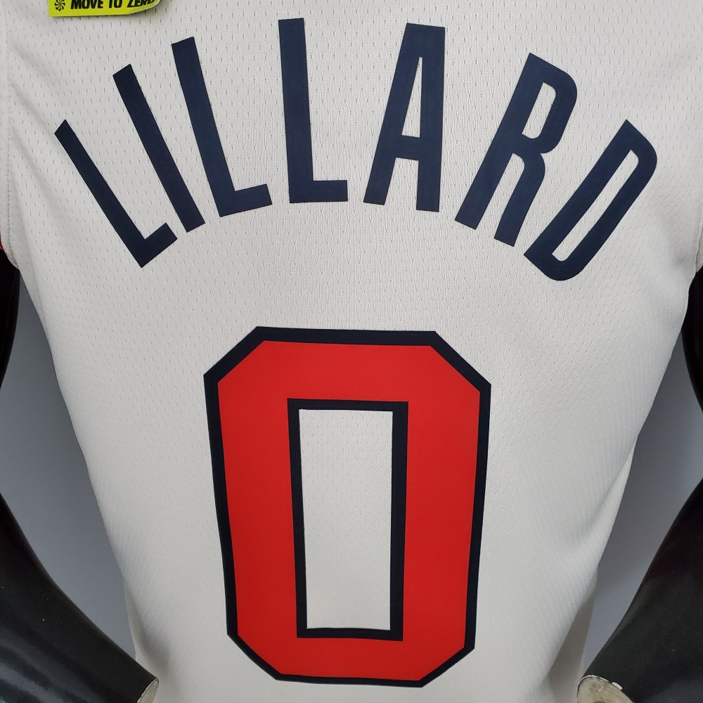LILLARD#0 Portland Trail Blazers Beige NBA Jersey