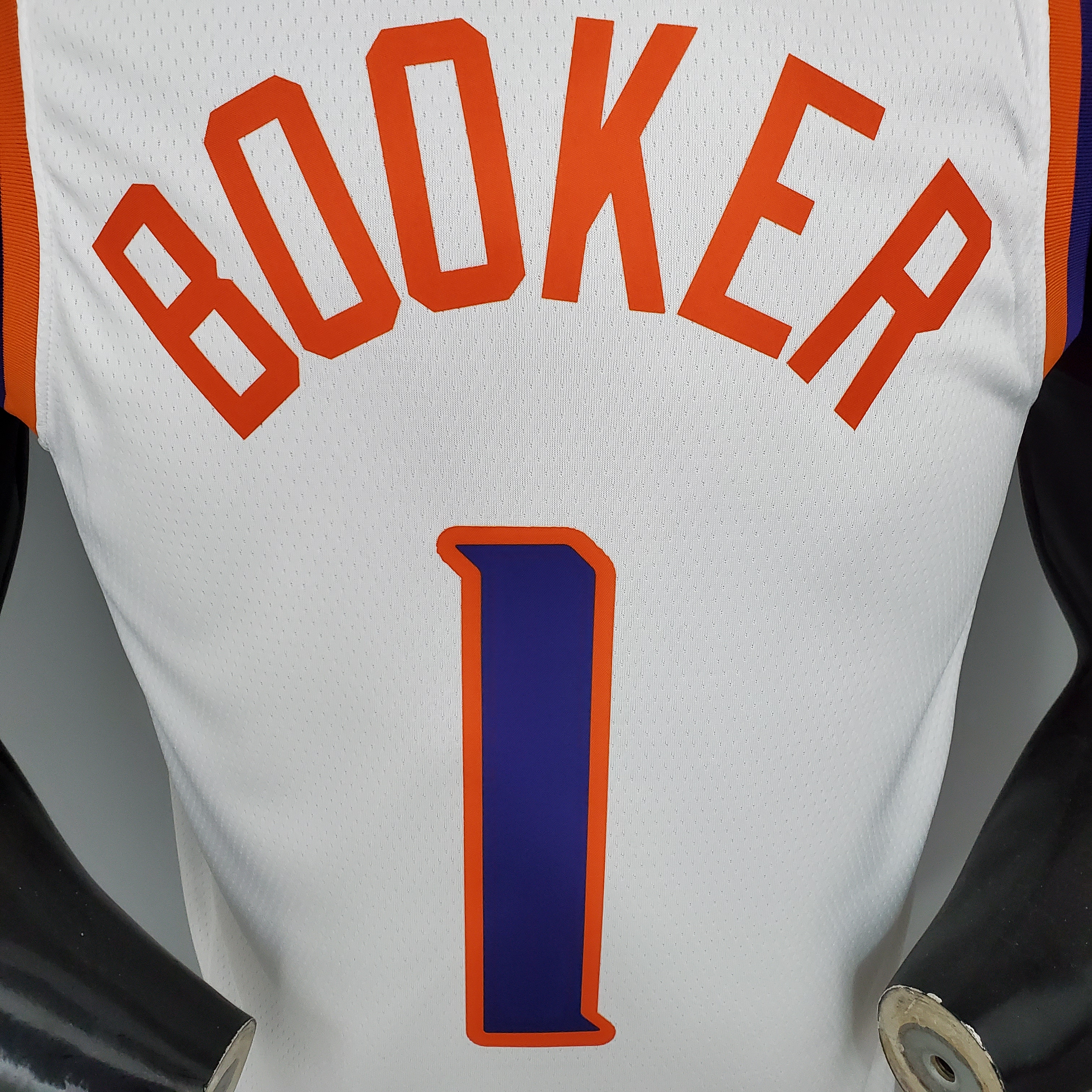BOOKER#1 Phoenix Suns White NBA Jersey