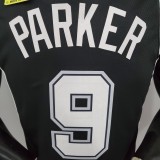 PARKER#9 Spurs Black NBA Jersey