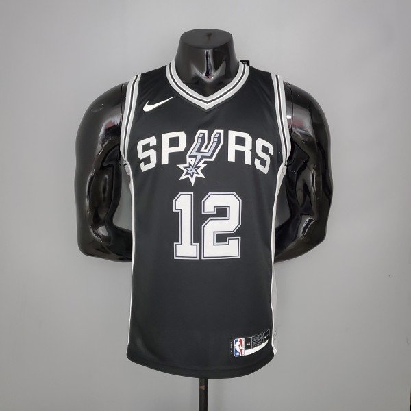 ALDRIDGE#12 Spurs Black NBA Jersey