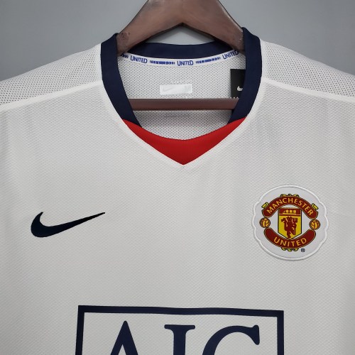 08-09 Manchester United League Edition away white fans jersey/08-09 曼联客场联赛版