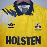 92-94 Tottenham Hotspur Away Yellow Retro Jersey/92-94 热刺客场