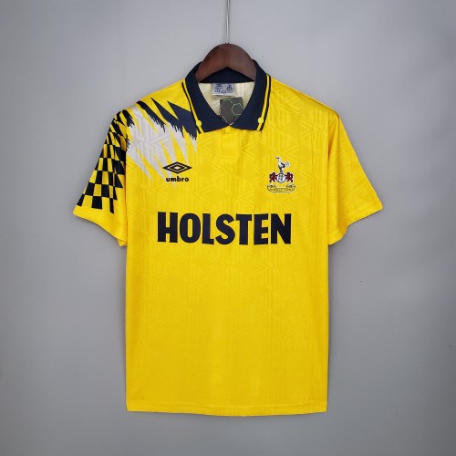 92-94 Tottenham Hotspur Away Yellow Retro Jersey/92-94 热刺客场