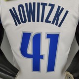 NOWITZKI#41 Mavericks home White NBA Jersey