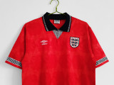 1990 England Away Red Retro Jersey/1990 英格兰客场