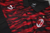 21-22 AC Milan Red and black Polo Short Sleeve Suit